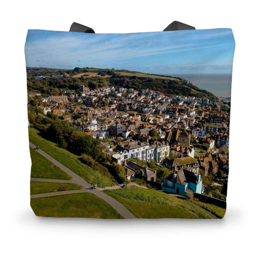 Hastings Old Town From The West Hill Canvas Tote Bag shutter-bug