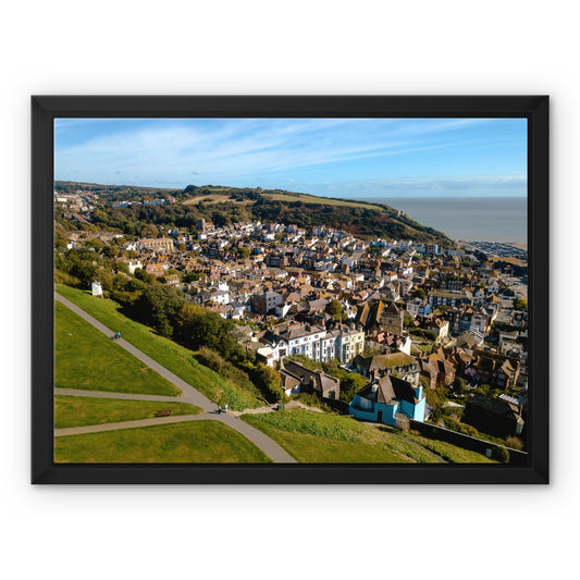 Hastings Old Town From The West Hill Framed Canvas